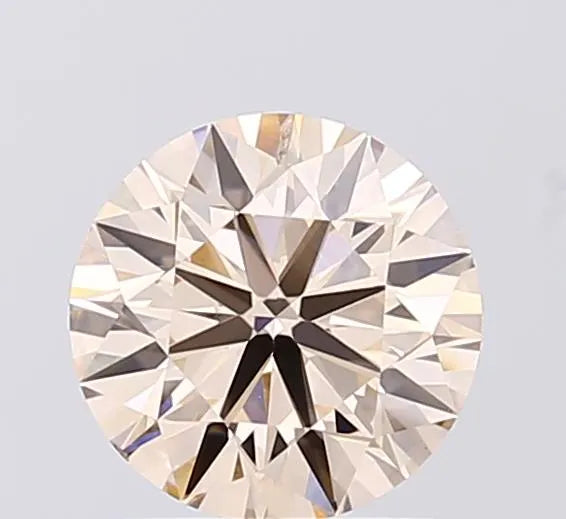 1.35ct Round Lab Grown Diamond (Colour Fancy Light Brown, Clarity VS2, Cut ID, IGI Certified)