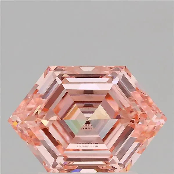 1.45ct Hexagonal Lab Grown Diamond (Colour Fancy Vivid Pink, Clarity VS1, IGI Certified)