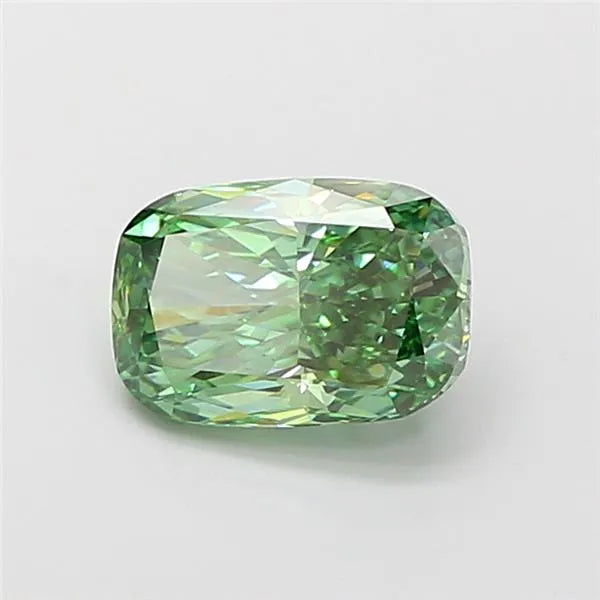 1.50ct Cushion modified Lab Grown Diamond (Colour Fancy Vivid Green, Clarity VS1, IGI Certified)