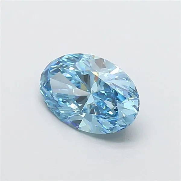 1.51ct Oval Lab Grown Diamond (Colour Fancy Vivid Blue, Clarity VS1, IGI Certified)