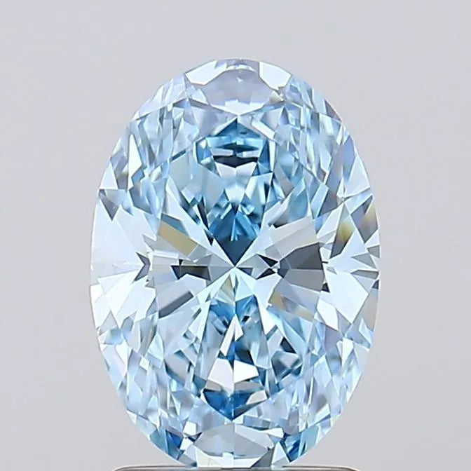 1.51ct Oval Lab Grown Diamond (Colour Fancy Vivid Blue, Clarity VVS2, IGI Certified)