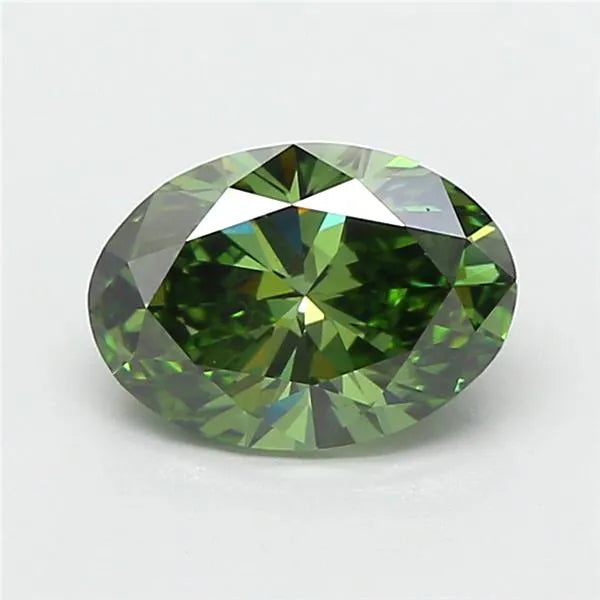 1.51ct Oval Lab Grown Diamond (Colour Fancy Vivid Green, Clarity VS1, IGI Certified)