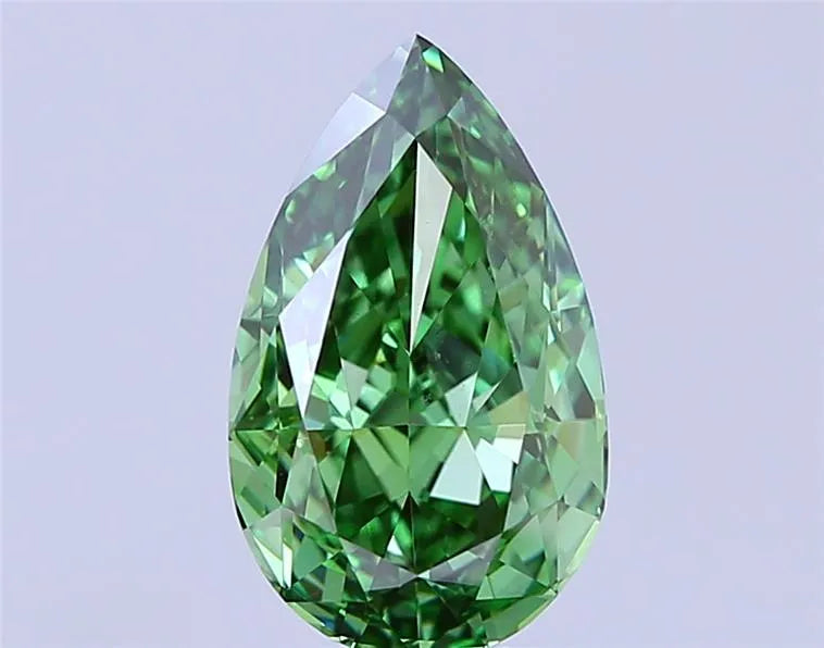 1.52ct Pear Lab Grown Diamond (Colour Fancy Vivid Green, Clarity VVS2, IGI Certified)