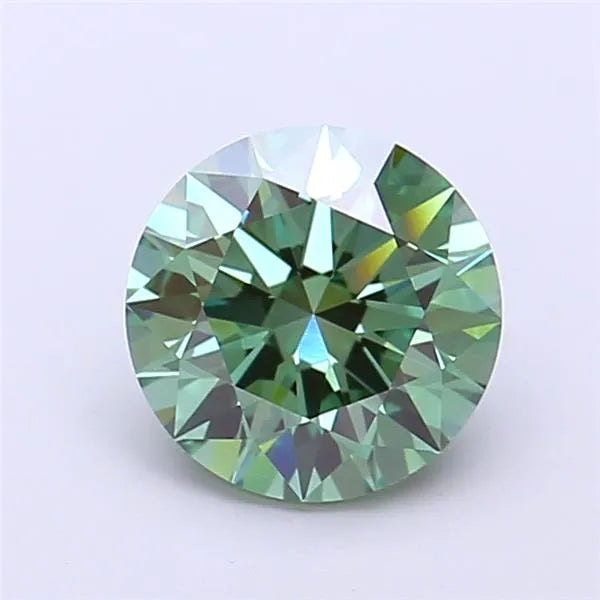 1.52ct Round Lab Grown Diamond (Colour Fancy Vivid Green, Clarity VS1, Cut ID, IGI Certified)