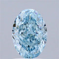 1.54ct Oval Lab Grown Diamond (Colour Fancy Vivid Greenish Blue, Clarity VVS2, IGI Certified)