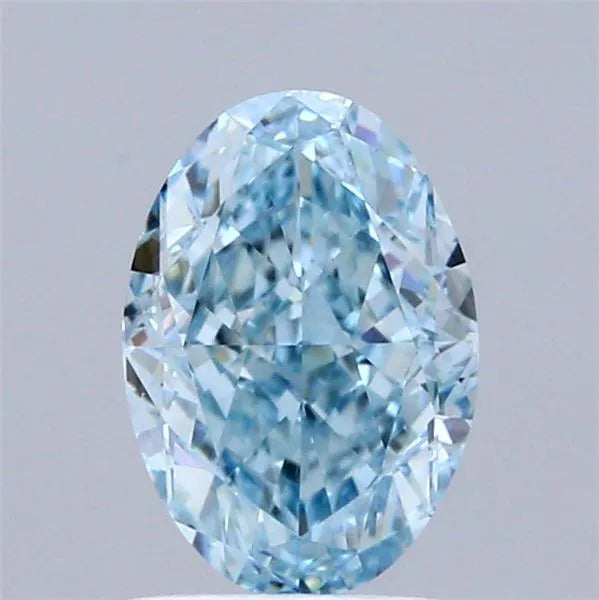 1.54ct Oval Lab Grown Diamond (Colour Fancy Vivid Greenish Blue, Clarity VVS2, IGI Certified)