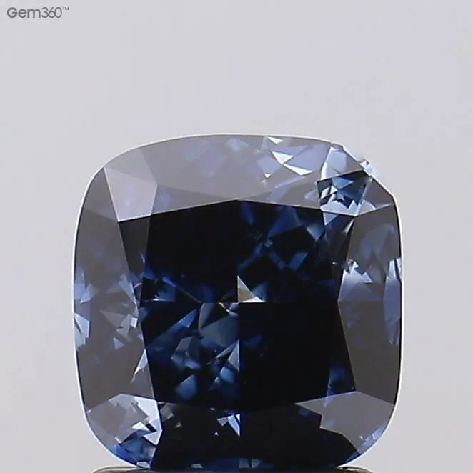 1.55ct Cushion brilliant Lab Grown Diamond (Colour Fancy Vivid Blue, Clarity VS1, Uncertified)