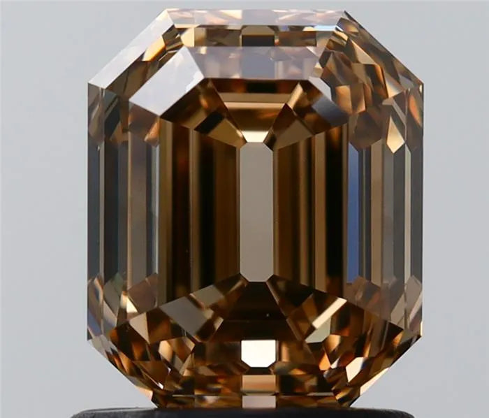 1.55ct Emerald Natural Diamond (Colour Fancy Dark Yellowish Brown, Clarity VVS2, GIA Certified)