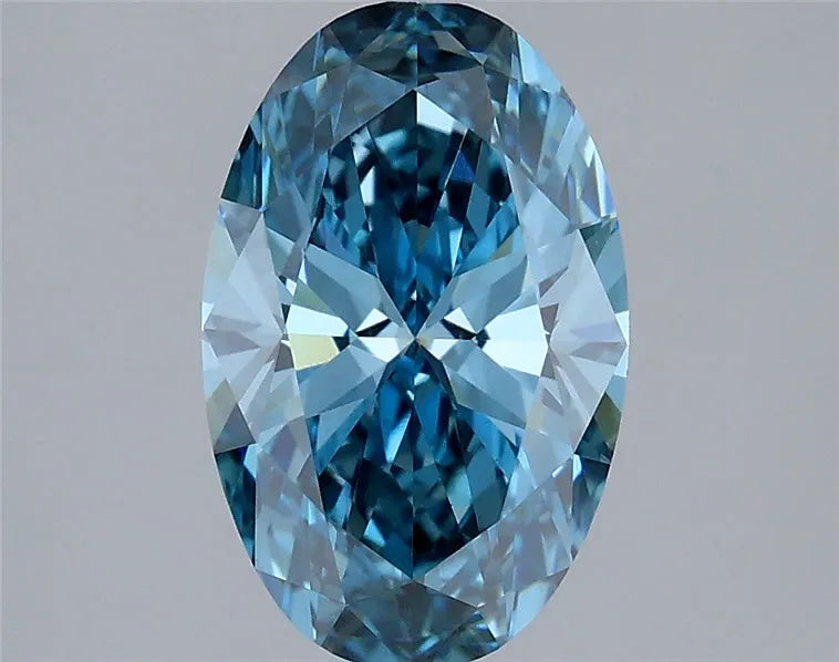 1.55ct Oval Lab Grown Diamond (Colour Fancy Vivid Blue, Clarity VS1, IGI Certified)