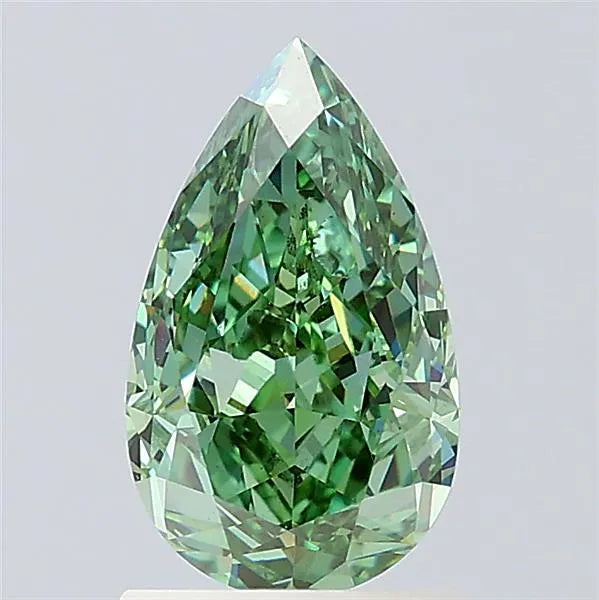 1.55ct Pear Lab Grown Diamond (Colour Fancy Vivid Green, Clarity VS1, IGI Certified)