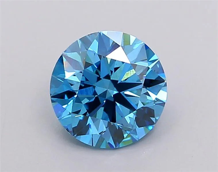 1.56ct Round Lab Grown Diamond (Colour Fancy Vivid Blue, Clarity VS1, Cut EX, Uncertified)