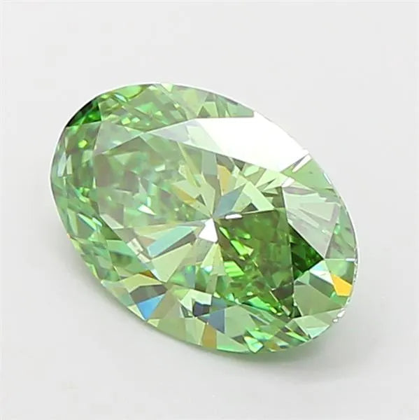1.57ct Oval Lab Grown Diamond (Colour Fancy Vivid Green, Clarity VS2, IGI Certified)