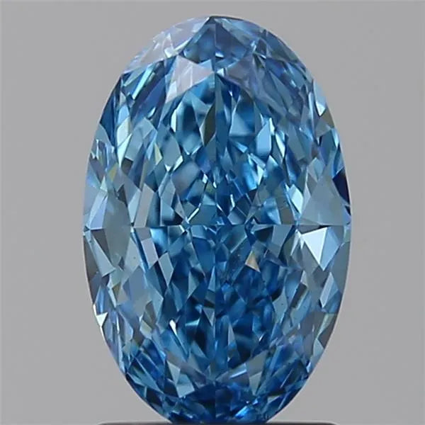 1.58ct Oval Lab Grown Diamond (Colour Fancy Vivid Blue, Clarity VS1, IGI Certified)