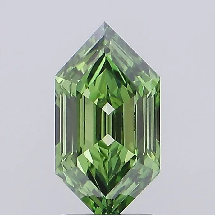 1.66ct Hexagonal Lab Grown Diamond (Colour Fancy Vivid Green, Clarity VVS2, IGI Certified)