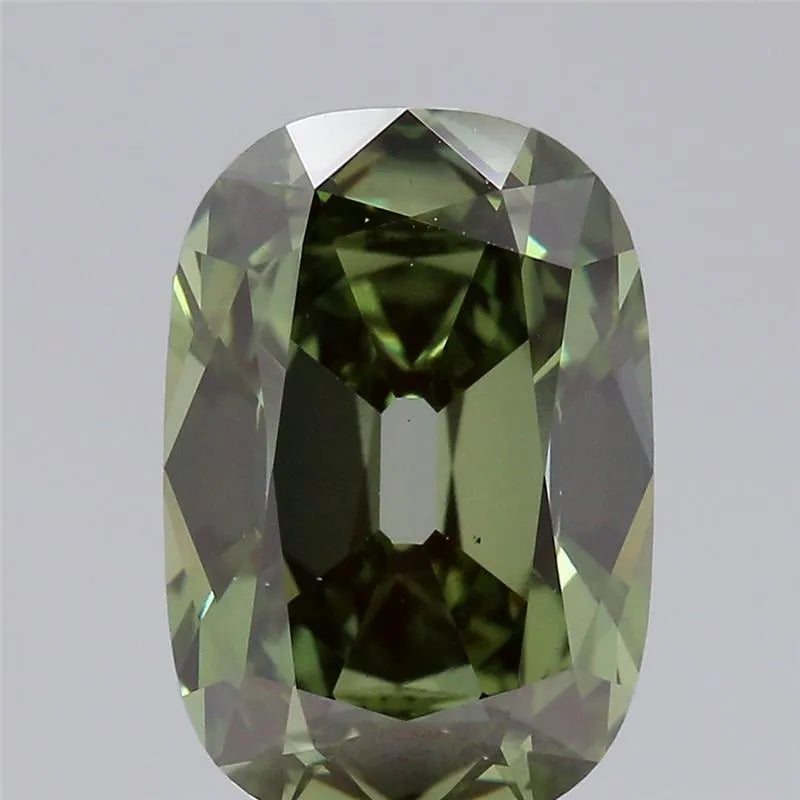 1.75ct Cushion brilliant Lab Grown Diamond (Colour Fancy Vivid Green, Clarity VS1, IGI Certified)