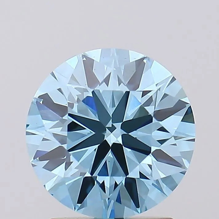 1.83ct Round Lab Grown Diamond (Colour Fancy Vivid Blue, Clarity VS1, Cut ID, IGI Certified)