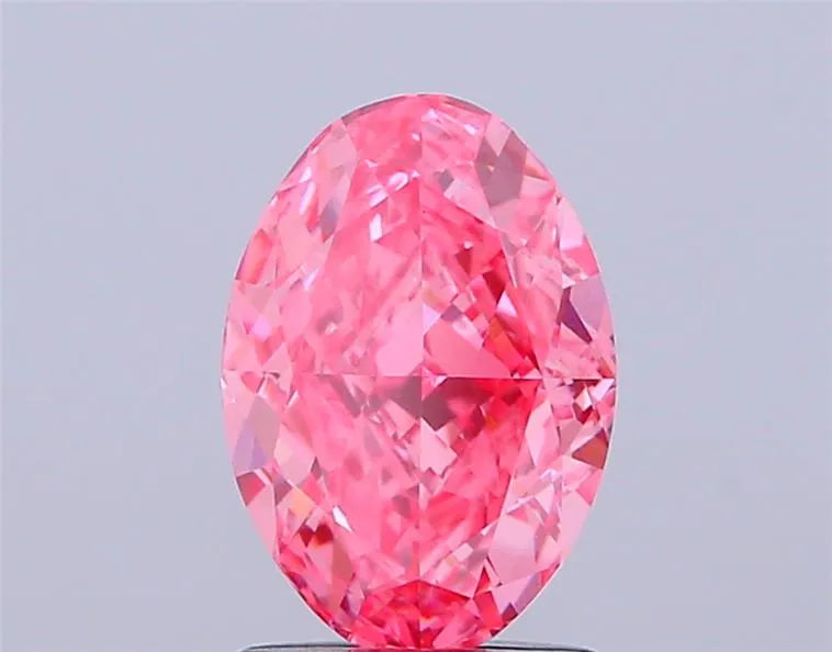 1.86ct Oval Lab Grown Diamond (Colour Fancy Vivid Pink, Clarity VS1, IGI Certified)