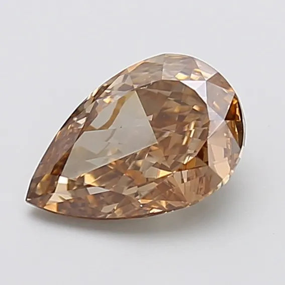 1.87ct Pear Lab Grown Diamond (Colour Fancy Light Brown, Clarity VVS2, IGI Certified)