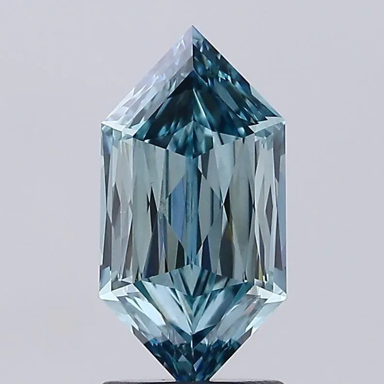 1.94ct Hexagonal Lab Grown Diamond (Colour Fancy Vivid Blueish Green, Clarity VS1, IGI Certified)