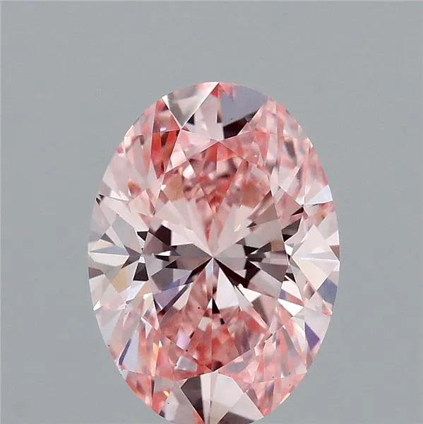 1.96ct Oval Lab Grown Diamond (Colour Fancy Vivid Pink, Clarity VS2, IGI Certified)