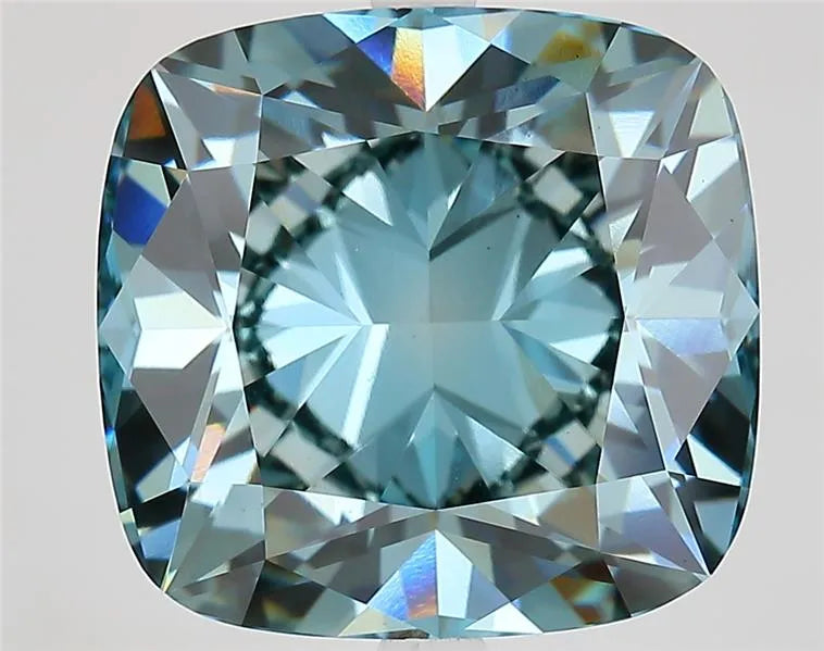 10.65ct Cushion modified Lab Grown Diamond (Colour Fancy Vivid Green Blue, Clarity VS1, IGI Certified)