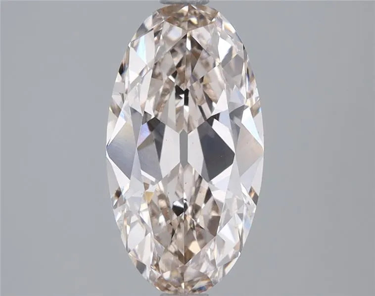 2.00ct Oval Lab Grown Diamond (Colour Champagne, Clarity VS1, Cut EX, Uncertified)