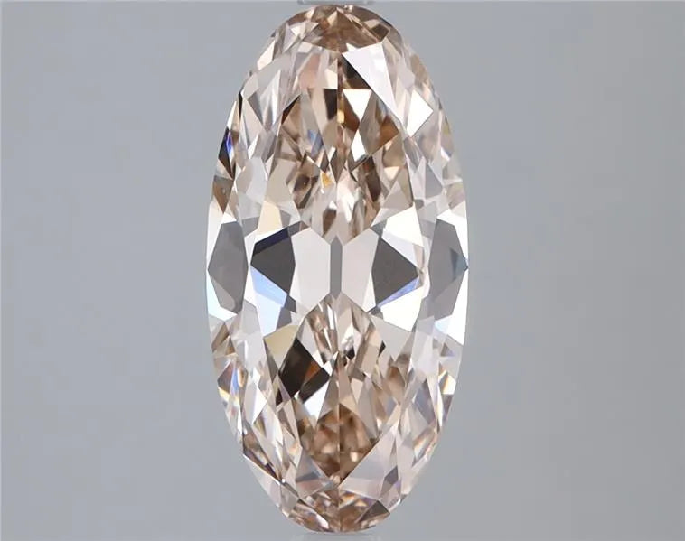 2.00ct Oval Lab Grown Diamond (Colour Champagne, Clarity VS1, Cut EX, Uncertified)