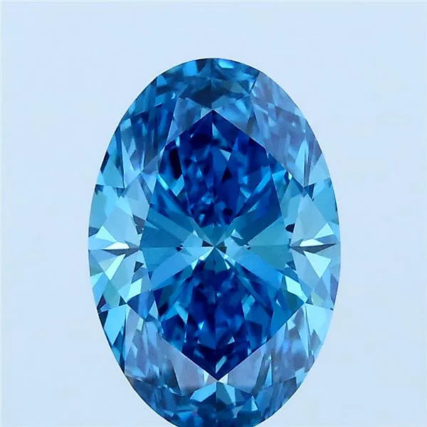 2.00ct Oval Lab Grown Diamond (Colour Fancy Vivid Blue, Clarity VVS2, IGI Certified)