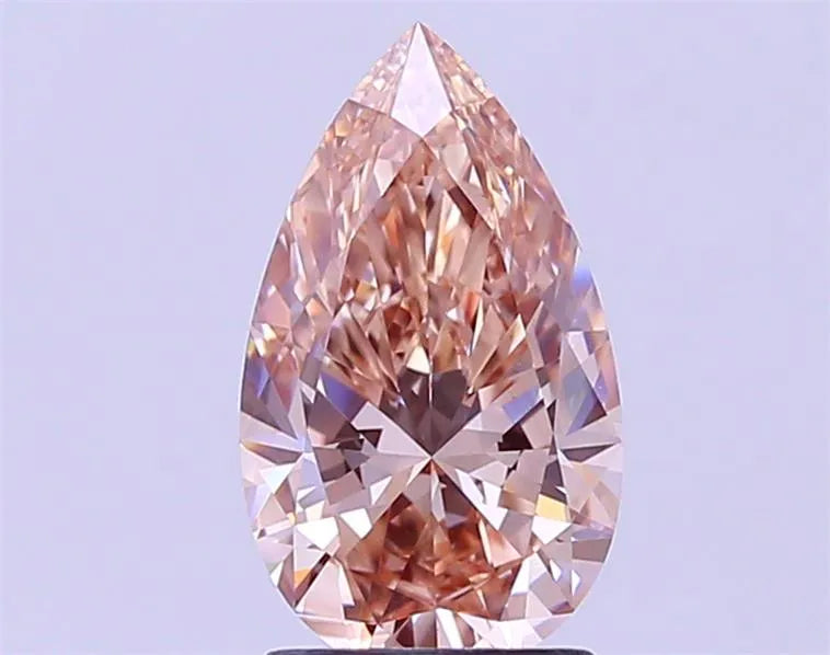 2.00ct Pear Lab Grown Diamond (Colour Fancy Light Brown, Clarity VS1, IGI Certified)