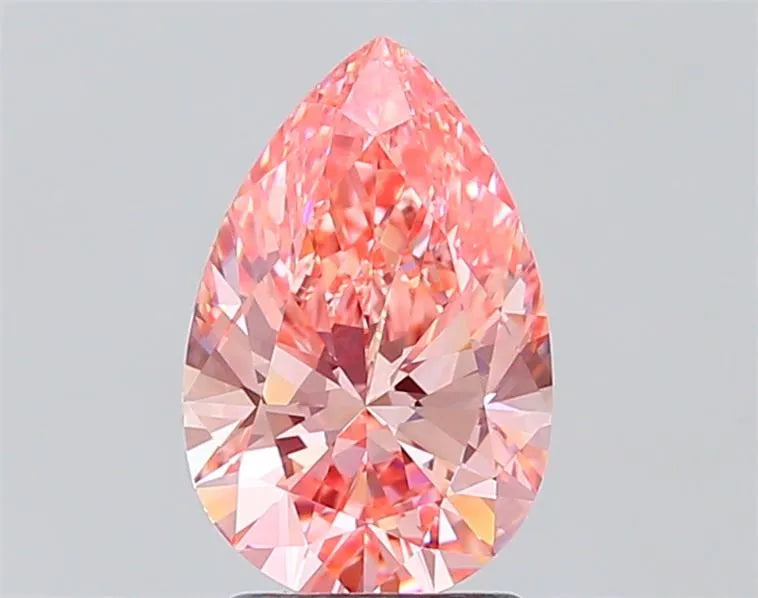 2.00ct Pear Lab Grown Diamond (Colour Fancy Vivid Pink, Clarity VVS1, IGI Certified)