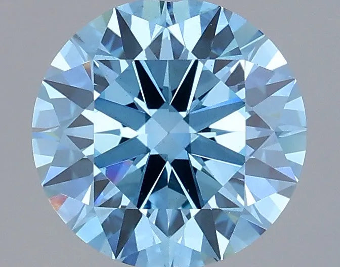 2.00ct Round Lab Grown Diamond (Colour Fancy Vivid Blue, Clarity VS1, Cut ID, IGI Certified)