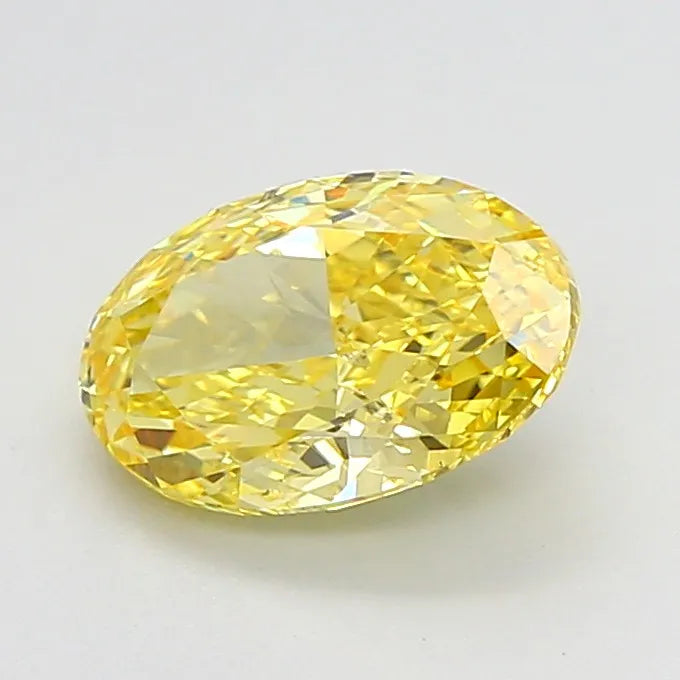 2.01ct Oval Lab Grown Diamond (Colour Fancy Vivid Yellow, Clarity SI2, IGI Certified)