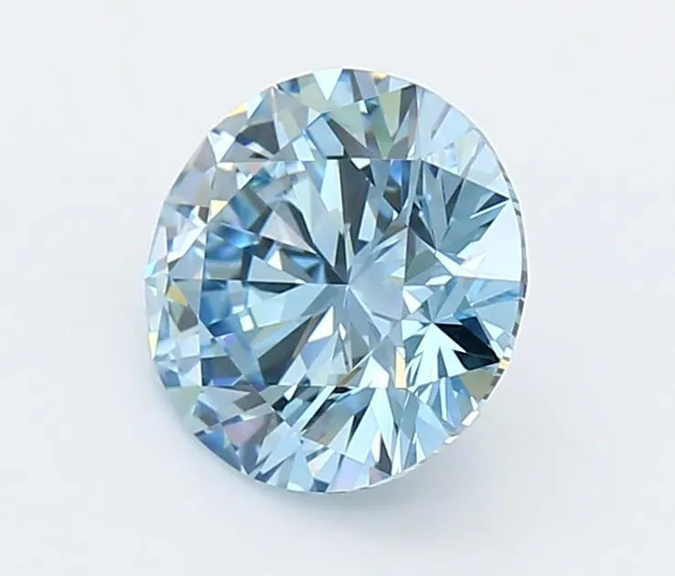 2.01ct Round Lab Grown Diamond (Colour Fancy Vivid Blue, Clarity VVS2, Cut ID, IGI Certified)