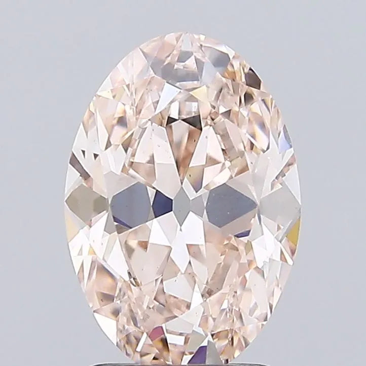 2.02ct Oval Lab Grown Diamond (Colour Fancy Light Brown Pink, Clarity VS1, IGI Certified)