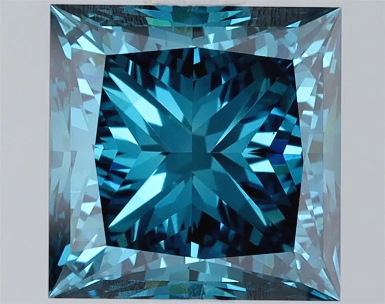 2.02ct Princess Lab Grown Diamond (Colour Fancy Vivid Blue, Clarity VS2, IGI Certified)