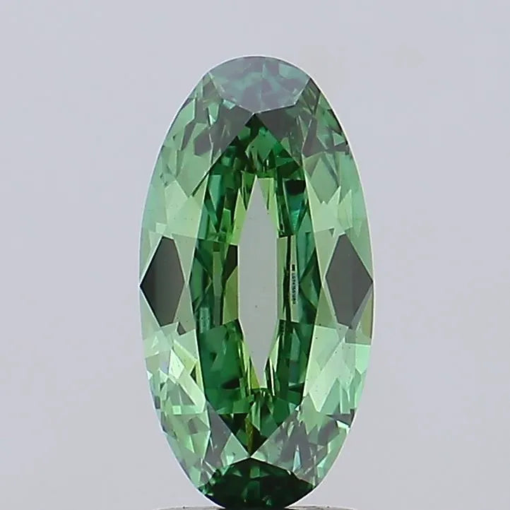 2.04ct Oval Lab Grown Diamond (Colour Fancy Vivid Green, Clarity VS1, IGI Certified)