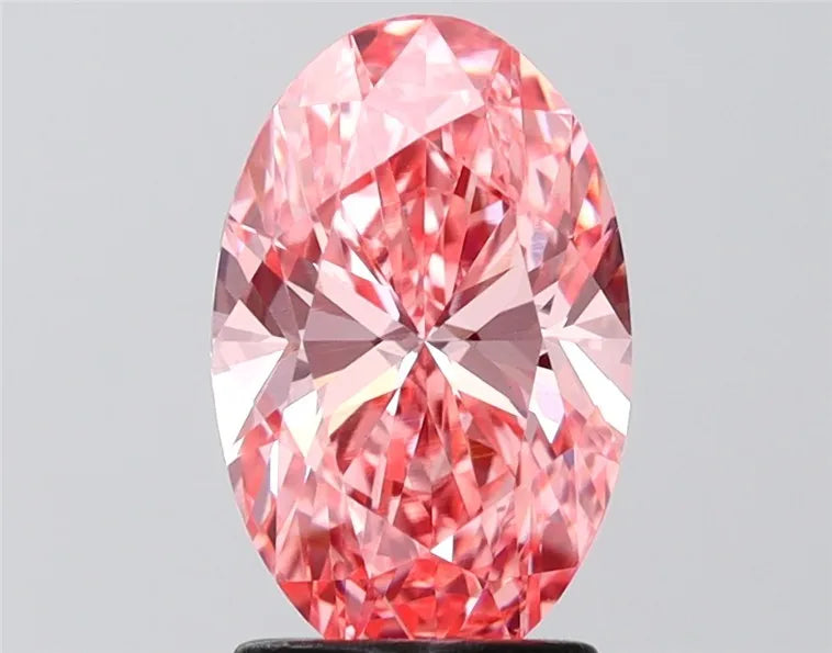 2.05ct Oval Lab Grown Diamond (Colour Fancy Vivid Pink, Clarity VS1, IGI Certified)