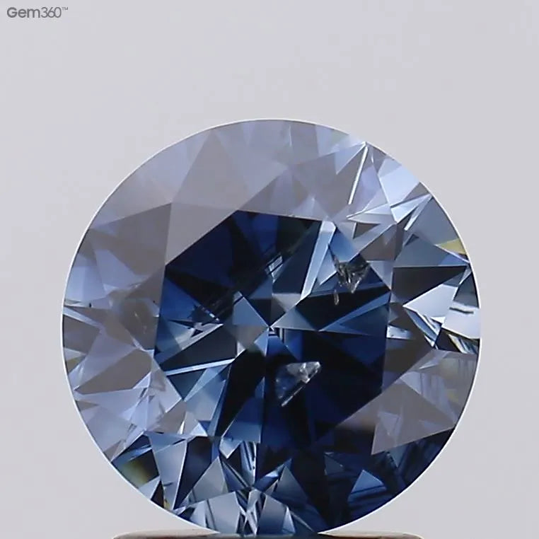 2.05ct Round Lab Grown Diamond (Colour Fancy Deep Blue, Clarity I2, Cut EX, Uncertified)
