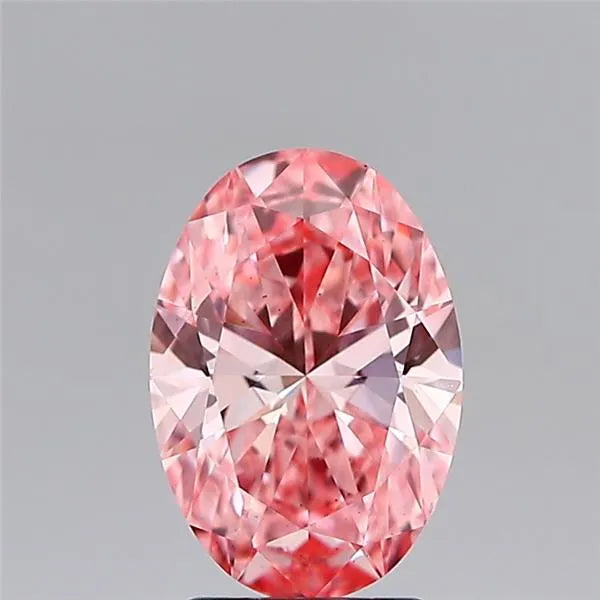2.08ct Oval Lab Grown Diamond (Colour Fancy Vivid Pink, Clarity VS2, IGI Certified)