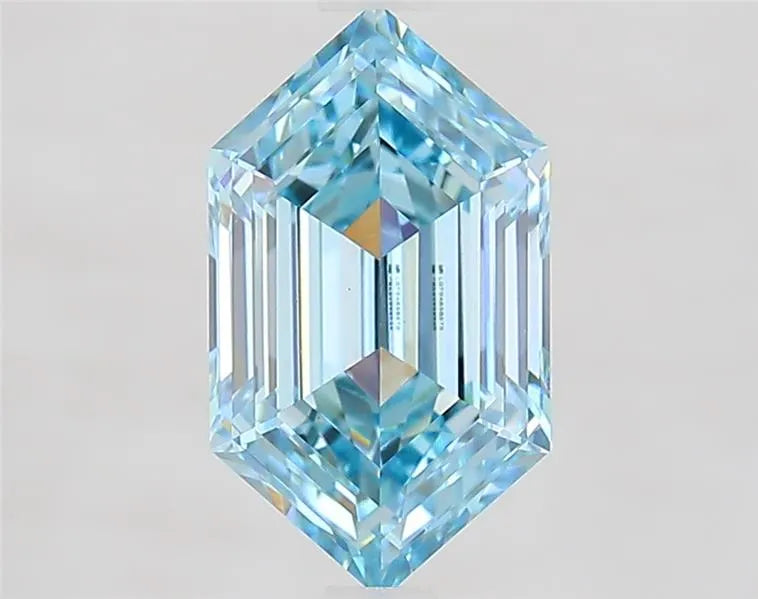 2.10ct Hexagonal Lab Grown Diamond (Colour Fancy Vivid Blue, Clarity VS1, IGI Certified)
