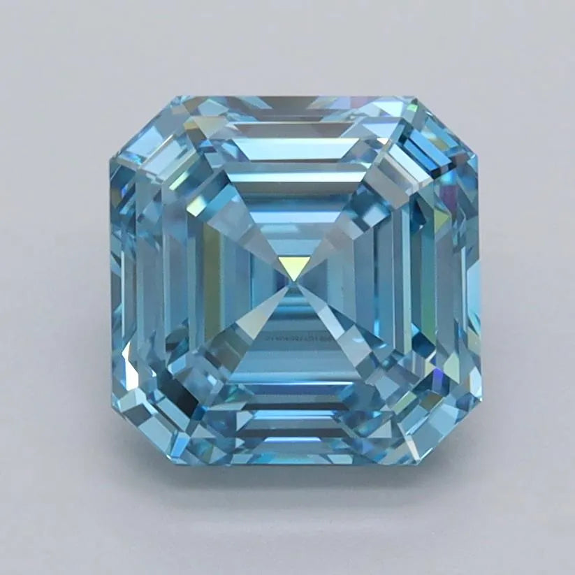 2.13ct Asscher Lab Grown Diamond (Colour Fancy Vivid Blue, Clarity VVS1, IGI Certified)