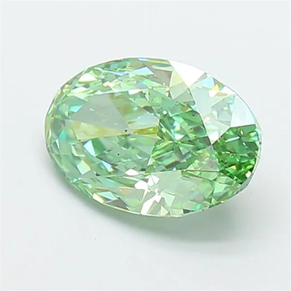 2.15ct Oval Lab Grown Diamond (Colour Fancy Vivid Green, Clarity VS2, IGI Certified)