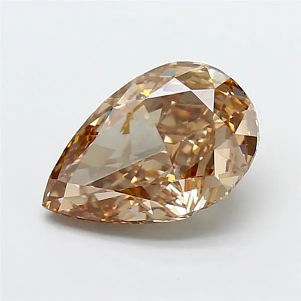 2.17ct Pear Lab Grown Diamond (Colour Fancy Light Brown, Clarity VVS2, IGI Certified)