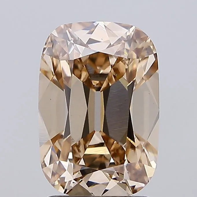 2.19ct Cushion brilliant Lab Grown Diamond (Colour Fancy Light Brown, Clarity VS1, IGI Certified)