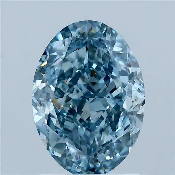 2.19ct Oval Lab Grown Diamond (Colour Fancy Vivid Blue, Clarity VVS2, IGI Certified)