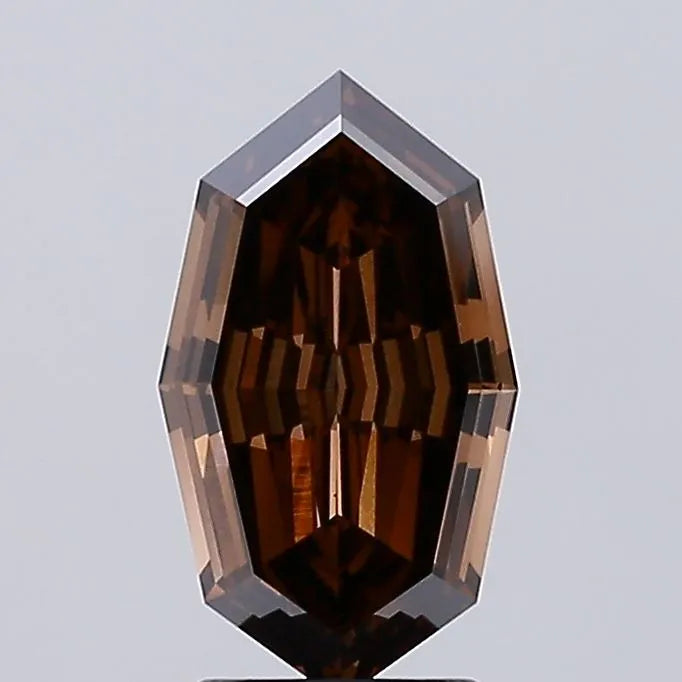 2.20ct Octagonal Lab Grown Diamond (Colour Fancy Deep Brown, Clarity VS1, IGI Certified)