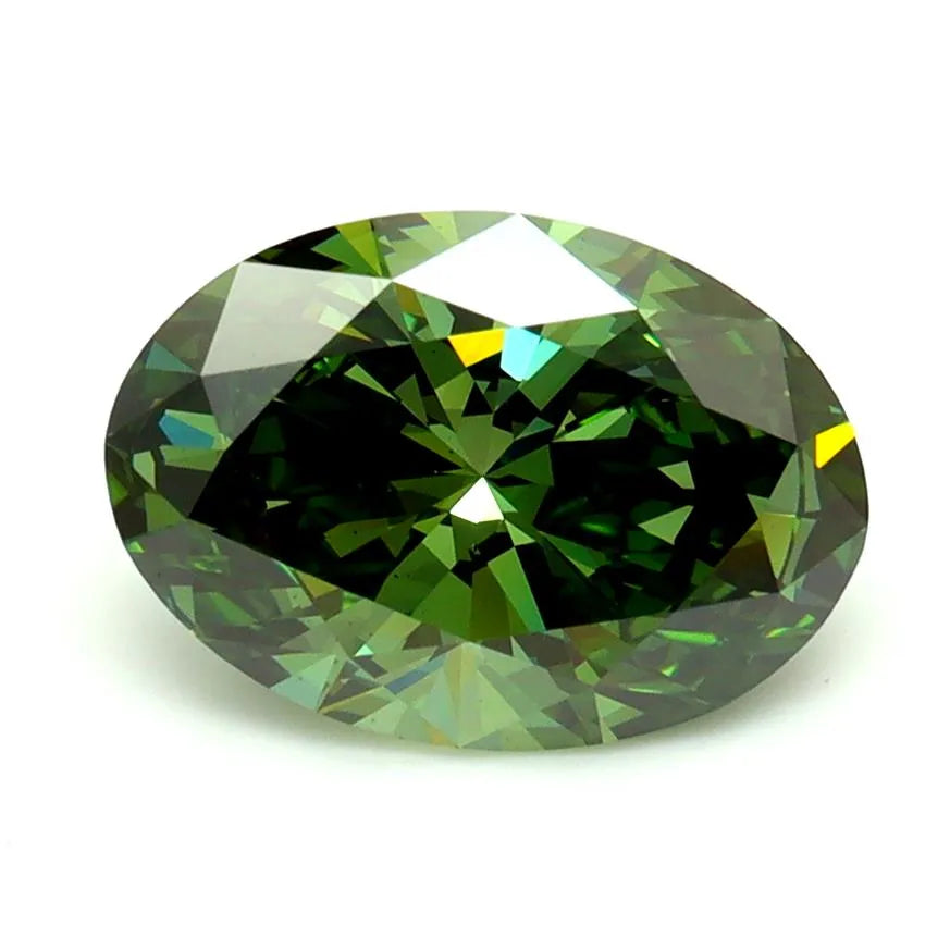 2.25ct Oval Lab Grown Diamond (Colour Fancy Vivid Green, Clarity VS1, IGI Certified)
