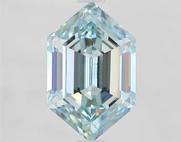 2.46ct Hexagonal Lab Grown Diamond (Colour Fancy Light Blueish Green, Clarity VVS2, IGI Certified)