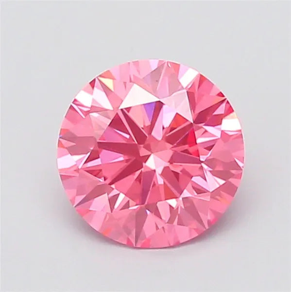 2.46ct Round Lab Grown Diamond (Colour Fancy Vivid Pink, Clarity VS1, Cut ID, IGI Certified)