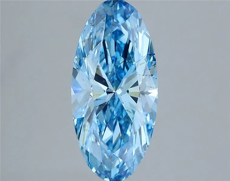 2.50ct Oval Lab Grown Diamond (Colour Fancy Vivid Blue, Clarity SI1, IGI Certified)